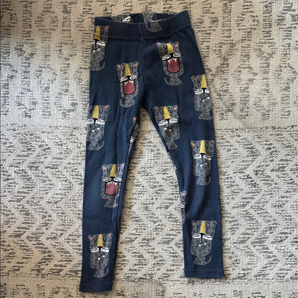 Zara Blue Leggings with Colorful Animal Print